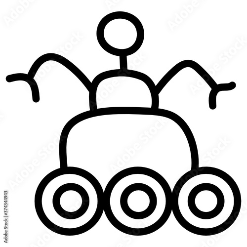 
A lunar rover or moon rover car, space exploration vehicle vector 
