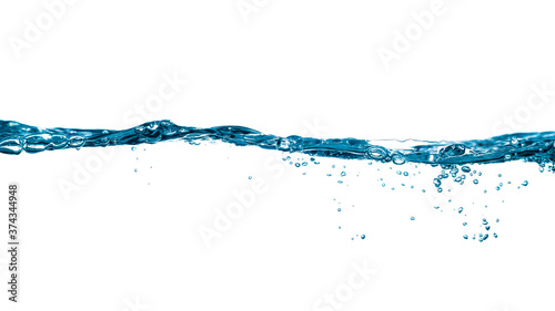 Clean blue water wave isolated on white background