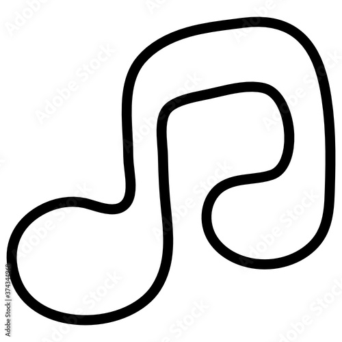 
Music notes, song, melody or tune line vector icon for musical apps and websites
