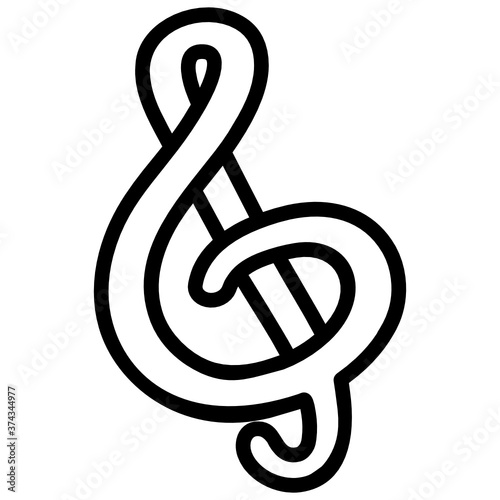 
Music notes, song, melody or tune line vector icon for musical apps and websites
