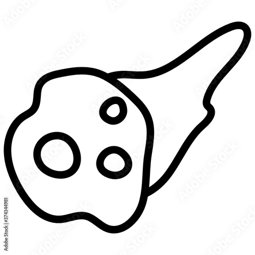
Line design of meteorite, falling star icon
