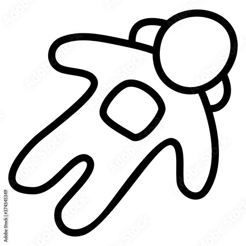 Trendy doodle line style icon of space explorer