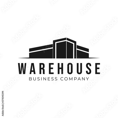 Industrial manufacturing building logo design. Industrial factory and warehouse vector design. Industrial production logotype
