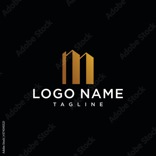vektor logo M building ideas