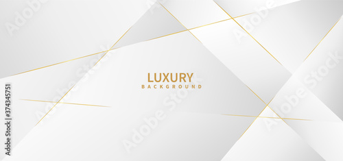 Abstract white background with golden line luxury.