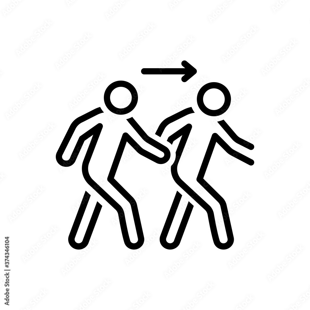 Black line icon for following