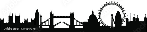 vector panorama of london