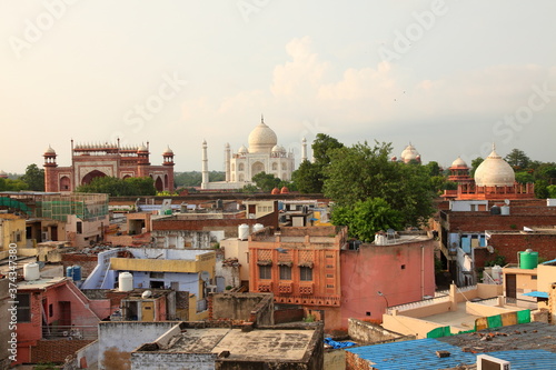 Agra, India, with Taj Mahal in the background