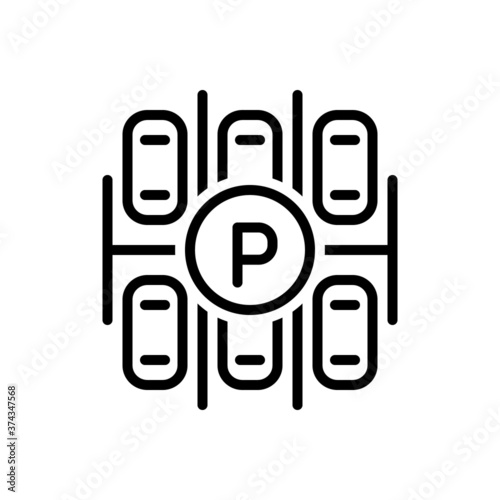Black line icon for lot