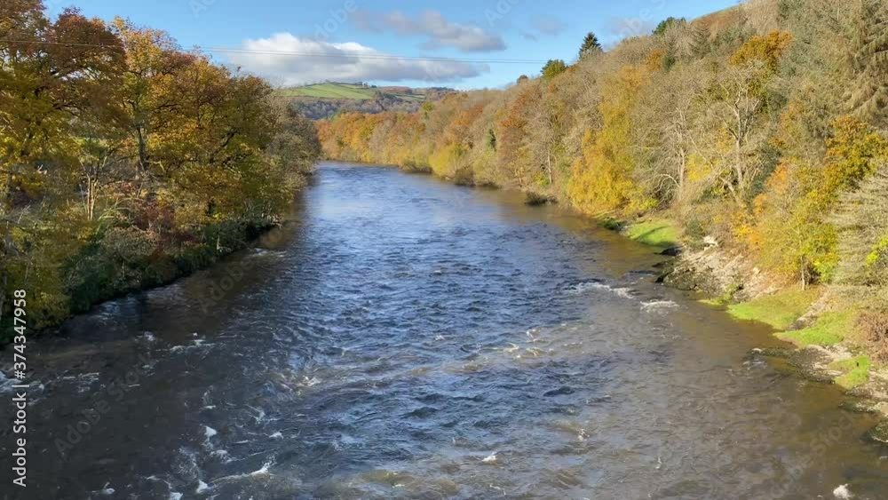 River Wye in mid Wales with autumn colours River Wye in mid Wales with autumn colours