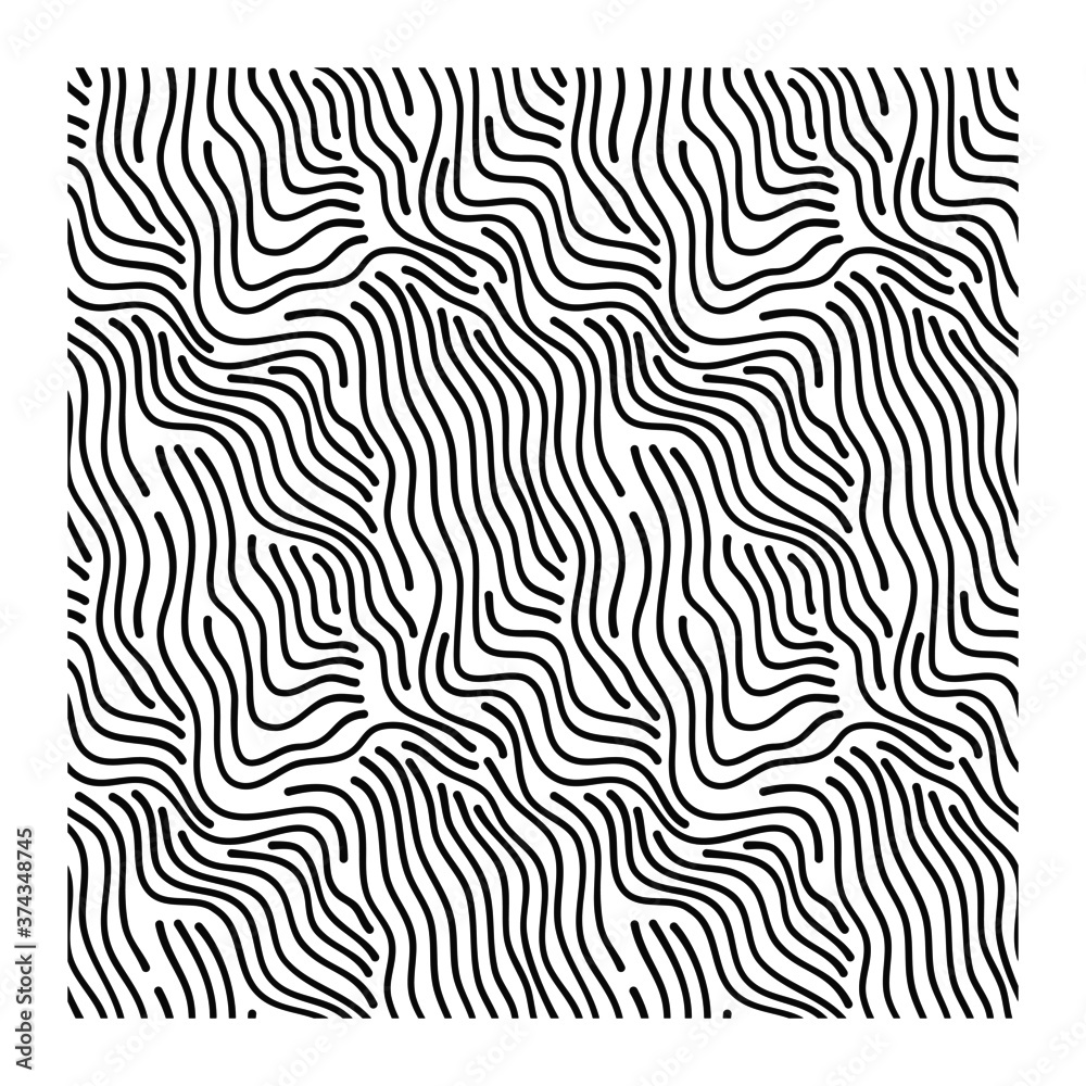 Seamless pattern of black ink waves. 