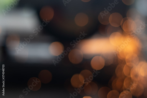 Gold abstract bokeh background, Festive xmas abstract background with bokeh defocused lights and stars  © Konkhay