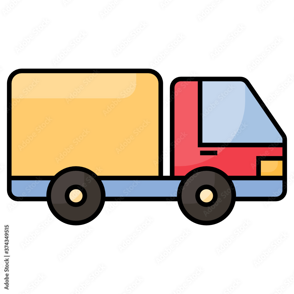 delivery truck ecommerce icon design color outline style