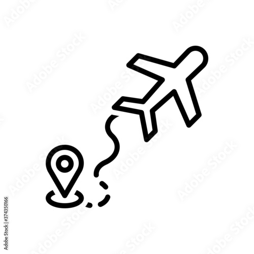 Black line icon for airline