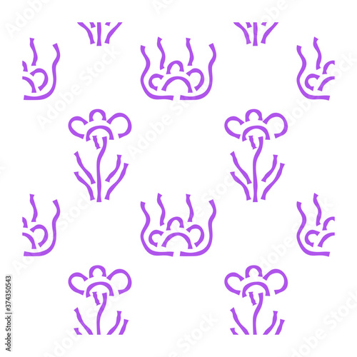 Abstract seamless pattern with lilac geometric silhouettes of flowers. Cute elegant flowers vector illustration.