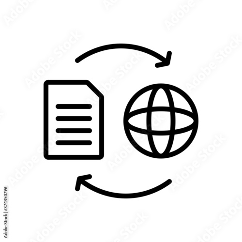 Black line icon for convert