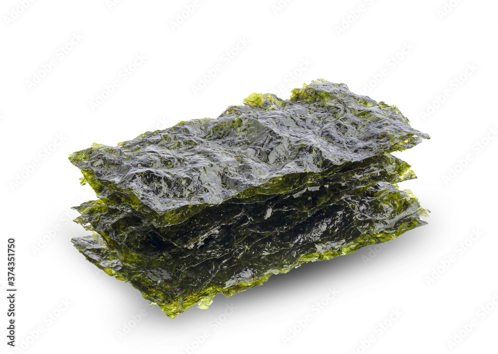 dried seaweed isolated on white dried seaweed isolated on white