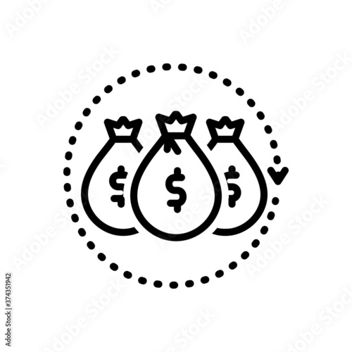 Black line icon for stock