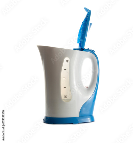 Plastic electric kettle isolated on white