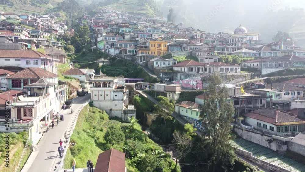 beautiful view of the rural village in the mountains beautiful view of the rural village in the mountains