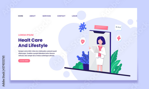 health care and lifestyle landing page template, suitable for banner, web design and mobile application design.