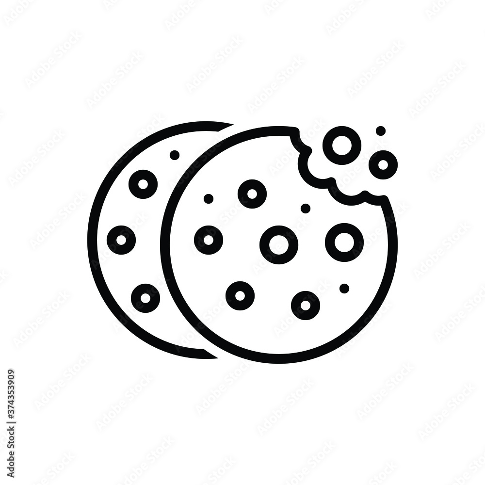 Black line icon for cookie Black line icon for cookie