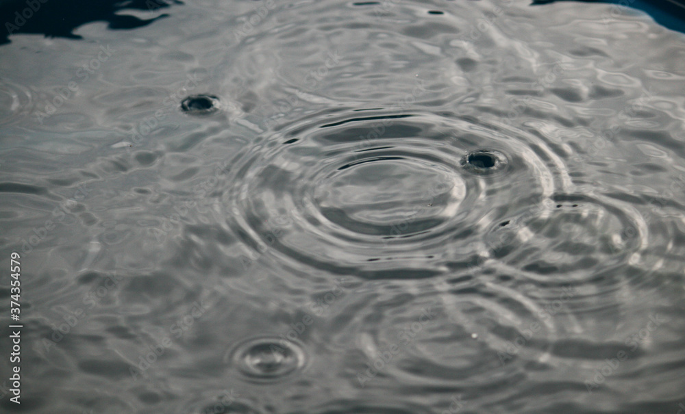 raindrops on water