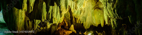 Panorama view of Thamluang cave in Thamluang Khunnam Nangnon National Park photo