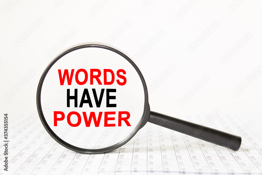 words in a magnifying glass on a white background. business concept words in a magnifying glass on a white background. business concept