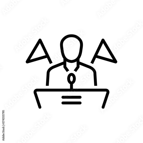 Black line icon for republican