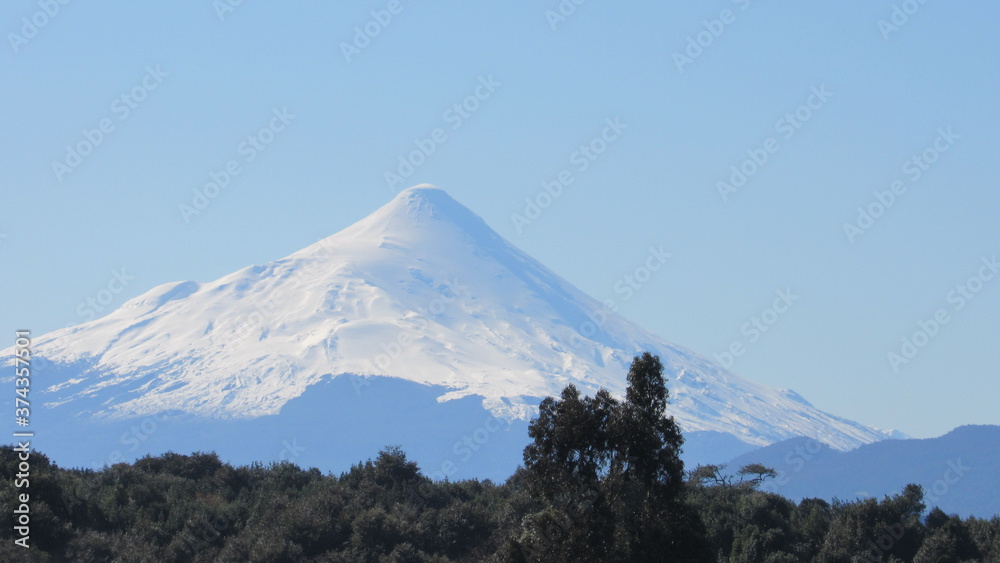 Obraz premium volcanes, montaña, nieve, nubes, cielo,