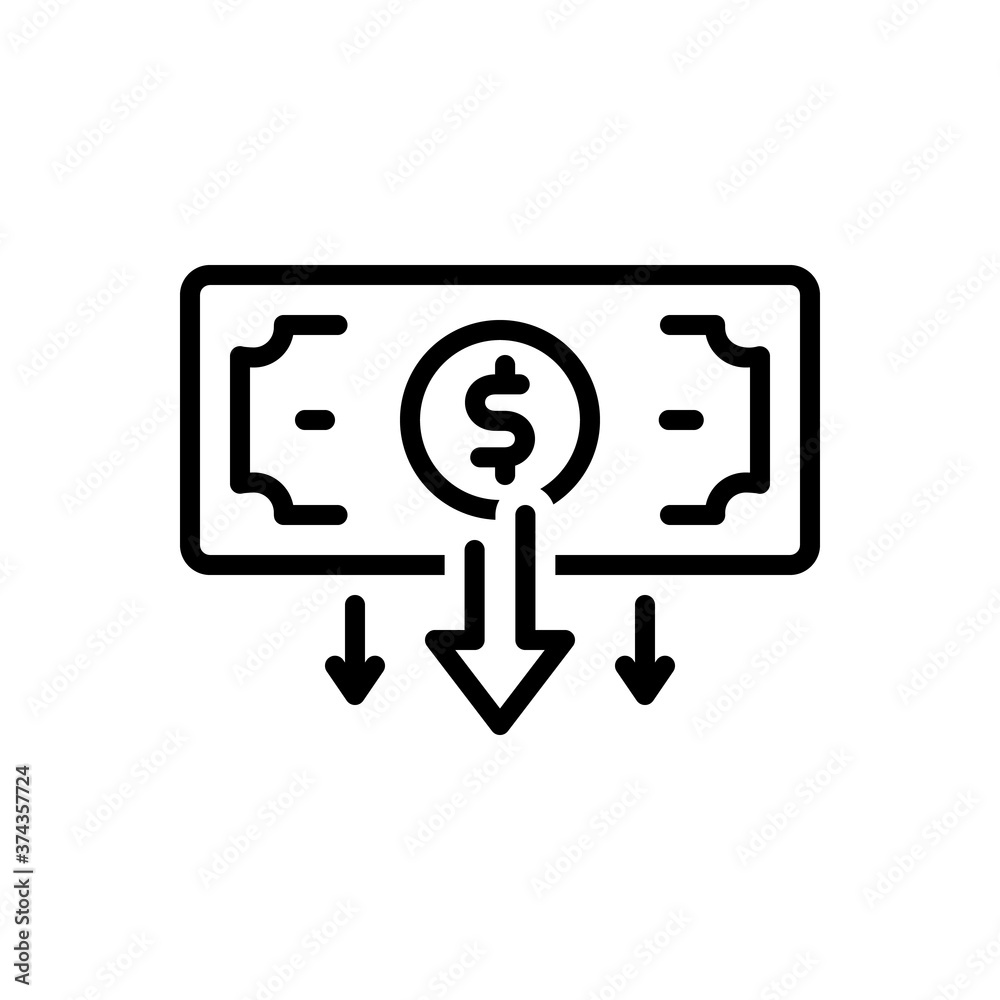 Black line icon for low Black line icon for low