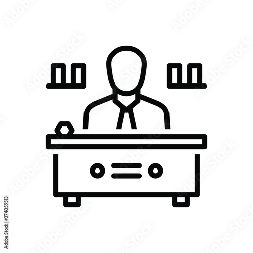 Black line icon for director