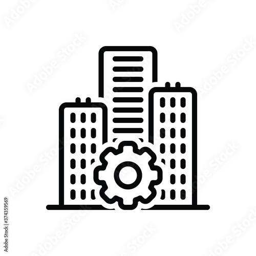 Black line icon for establishment
