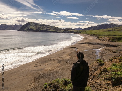 girl looking at the sea