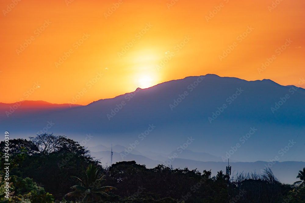 Fototapeta premium sunset in the mountains