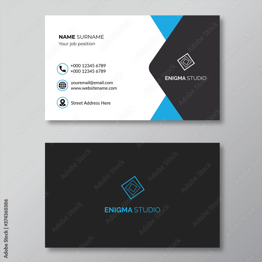 Black and blue corporate business card design template Black and blue corporate business card design template