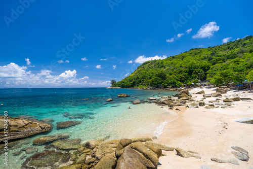 tropical beach with turquoise water