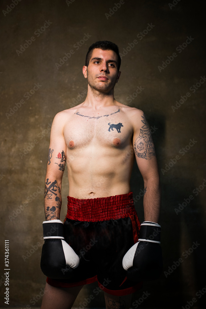 Fototapeta premium Young man posing in studio shot