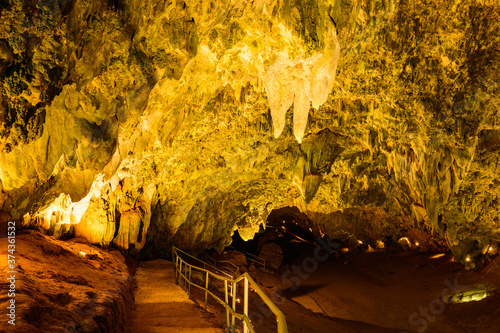 Landscape of Thamluang cave in Thamluang Khunnam Nangnon National Park photo