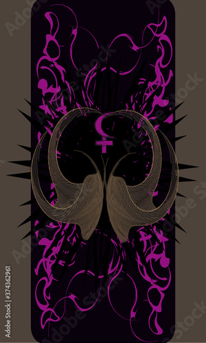 Tarot cards - back design.  Lilith