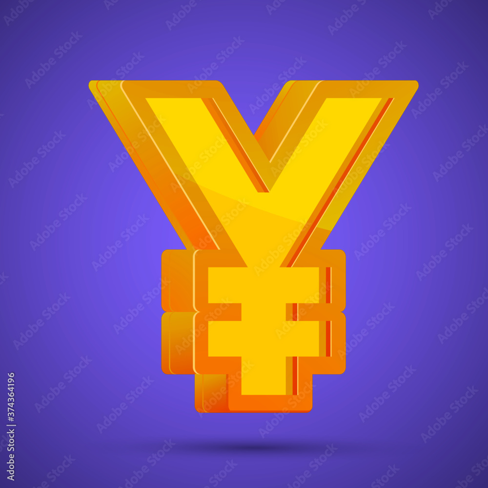 3d Glossy Japanese Yen Vector Icon. Japanese Yen (JPY) currency symbol 3d Glossy Japanese Yen Vector Icon. Japanese Yen (JPY) currency symbol