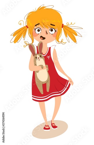 girl with a bunny