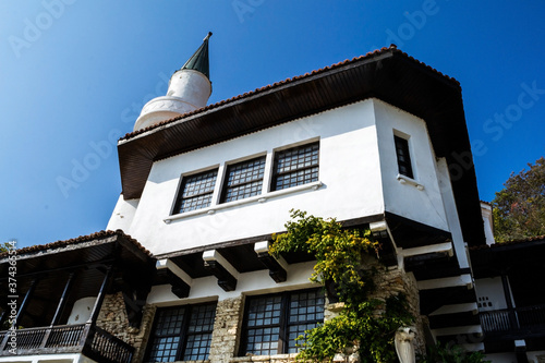 Balchik Palace, residence of Queen Maria of Romania, built on the Black Sea coast, during the period when the Quadrilater belonged to Romania. Bulgaria. photo