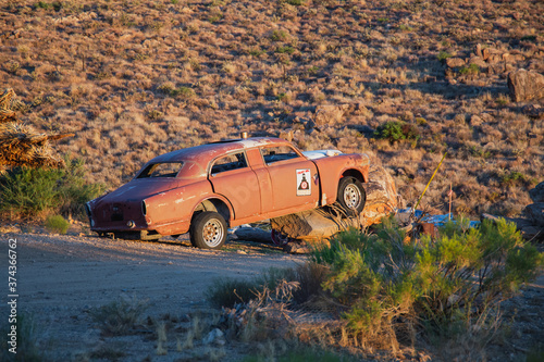 Old car on a desert photo