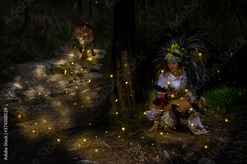 beautiful Mexican woman wearing traditional attire