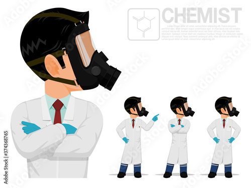 Isolated chemist on white background