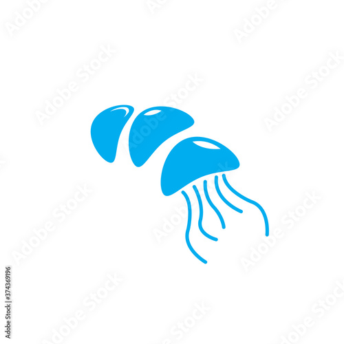 Jellyfish icon illustration, colorful logo template design, vector