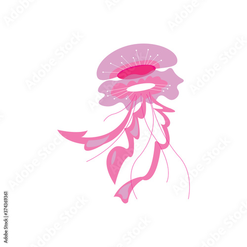 Jellyfish icon illustration, colorful logo template design, vector