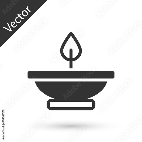 Grey Aroma lamp icon isolated on white background. Vector.